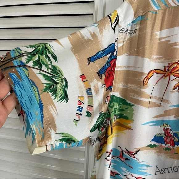 Vtg Solutions Original Hawaiian Islands Shirt Bahamas Barbados Antigua Large - Picture 2 of 15